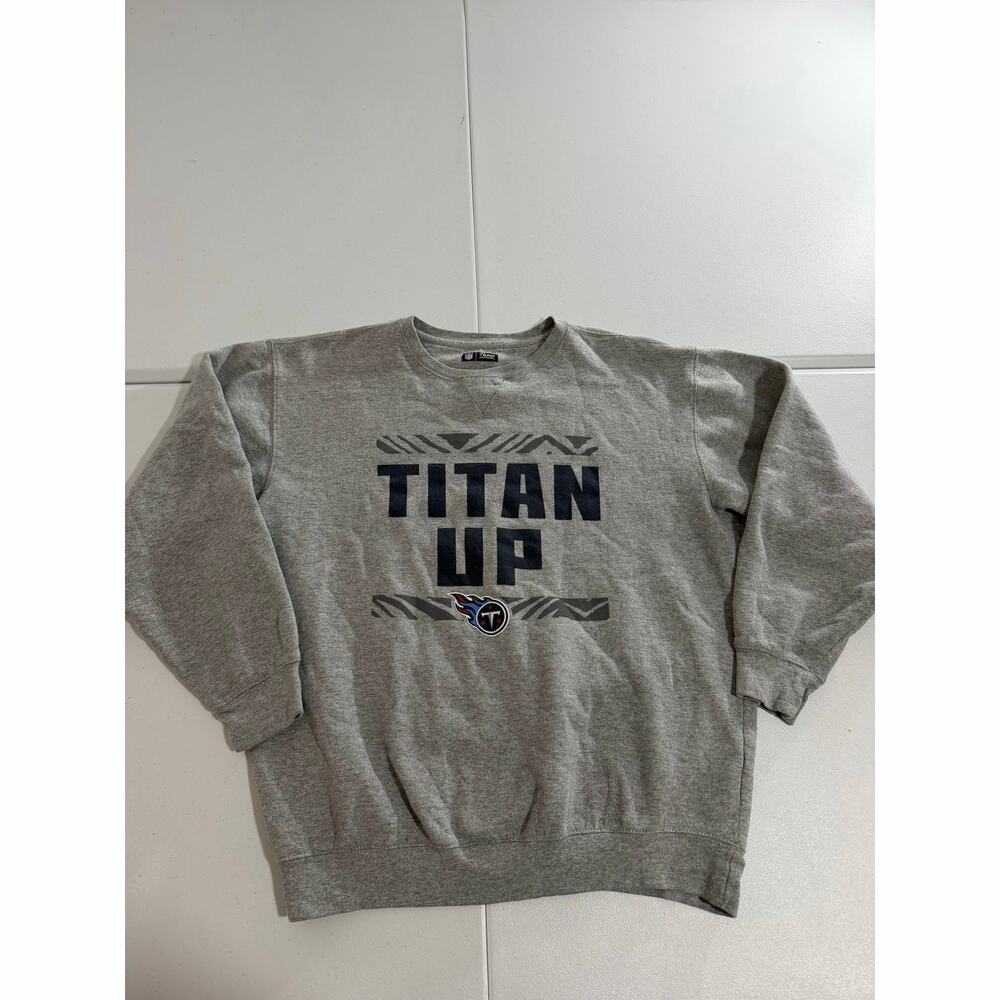 NFL Team Apparel Tennessee Titans Titan Up Crewneck Sweatshirt Mens M Gray